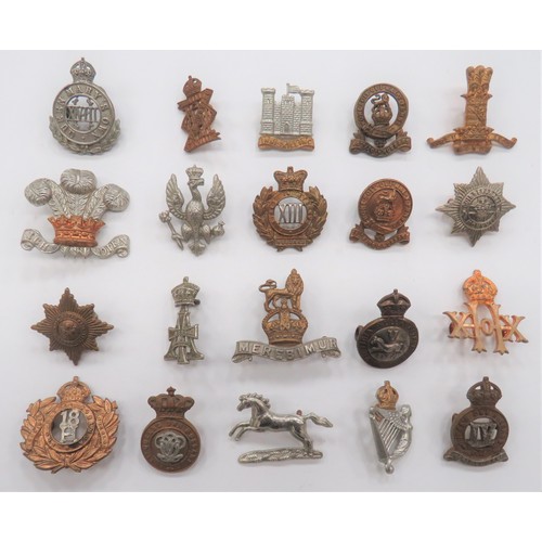 97 - Cavalry Collar Badges
including bi-metal, KC 5th DG ... Bi-metal, Vic crown 13th Hussars ... Brass, ... 