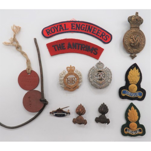 109 - Royal Engineer Badges Including RE Records
consisting cast brass, Royal Engineers Victorian bridle m... 