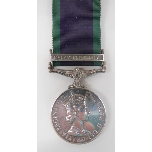 RAF Campaign Service Medal
clasp MALAY PENINSULA. Awarded to L1936497 JNR TECH M.J. PERRY RAF