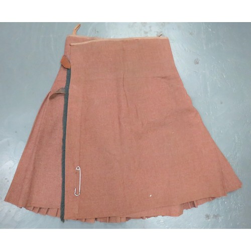 291 - WW2 Period London Scottish Kilt Of regimental Hodden grey cloth with blue edging. The lining with ta... 