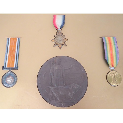 143A - WW1 Royal Welsh Fusiliers / North Staffordshire / Northamptonshire Regiment Casualty Family Medals.T... 