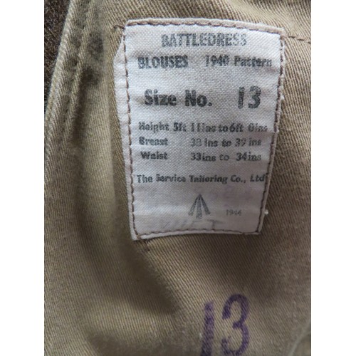 284 - 1940 Pattern 2nd Army 2nd Searchlight Reg RA Battledress Jacket
khaki woollen, single breasted, conv... 