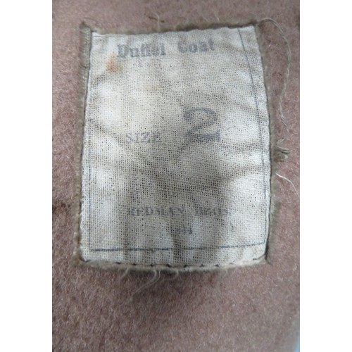 294 - WW2 Royal Navy Duffle Coat
fawn blanket material, single breasted coat.  The front fastened by loops... 