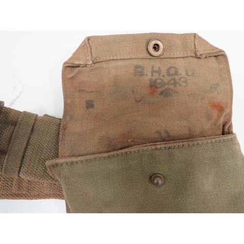 363 - 1937 Pattern Webbing Holster and Double Colt Magazine Pouch
green blancoed webbing revolver/auto pis... 