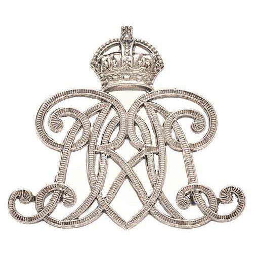 9th Queen's Royal Lancers 1905 HM silver Edwardian NCO arm badge. Good scarce Birmingham hallmarked die-cast crowned cypher of Queen Adelaide, reversed and interlaced. B & P (Bent & Parker) Three loops. GC Gordon Dine Collection