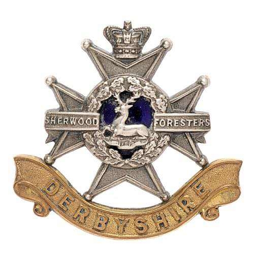 76 - Sherwood Foresters (Derbyshire Regt.) Victorian Officer cap badge circa 1886-1901.  Fine scarce die-... 