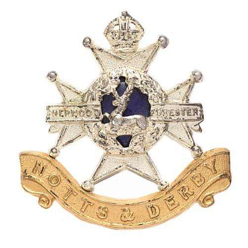 78 - Sherwood Foresters (Nottinghamshire & Derbyshire Regt.) Officer cap badge circa 1902-52.  Good scarc... 