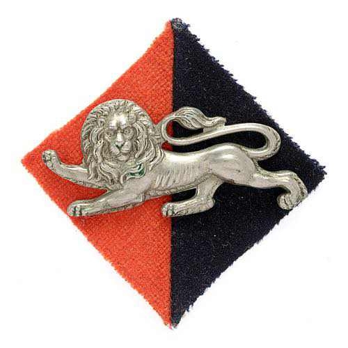 123 - 56th (Kings Own)  Anti-Tank Regiment Royal Artillery WW2 cloth pagri badge c1942-45.  Good scarce di... 