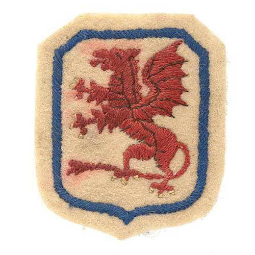 389 - 7th Polish Infantry Division WW2 embroidered formation sign badge circa 1944-45.  Good scarce blue e... 