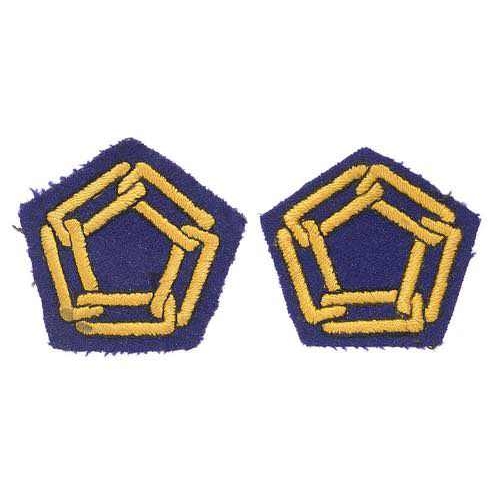 412 - HQ Western Europe C-in-C pair of cloth formation sign badges.  Good rare examples. Each a yellow emb... 