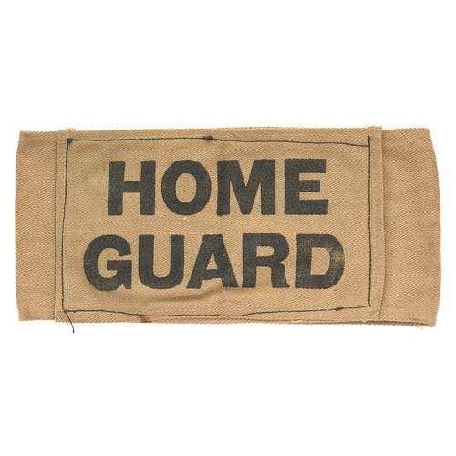 424 - Swansea issued early WW2 Home Guard armband.  Good scarce khaki cotton armband bearinf sewn on HOME ... 