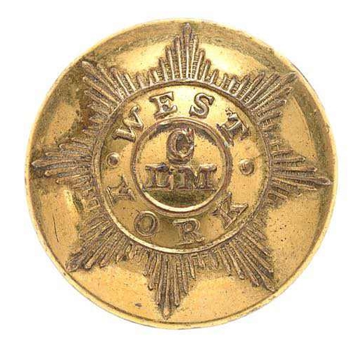 431 - West York Craven Local Militia George III Officer coatee button circa 1808-16.  Good scarce gilt ope... 