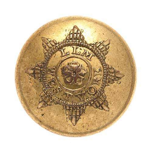 432 - West York Leeds Local Militia George III Officer coatee button circa 1808-16.  Good scarce gilt clos... 