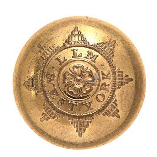 433 - West York Leeds Local Militia George III Officer coatee button circa 1808-16.  Good scarce gilt clos... 