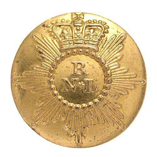 434 - Royal North Lincoln Militia George III Officer coatee button circa 1800-10.  Good scarce gilt open-b... 