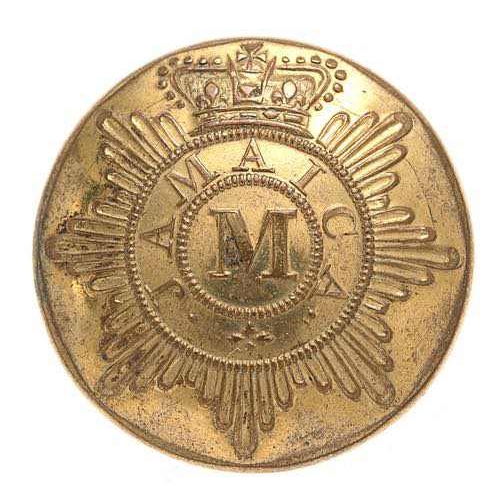 446 - West Indies. Jamaica Militia Georgian/William IV Officer coatee button circa 1779-1830s..  Good scar... 