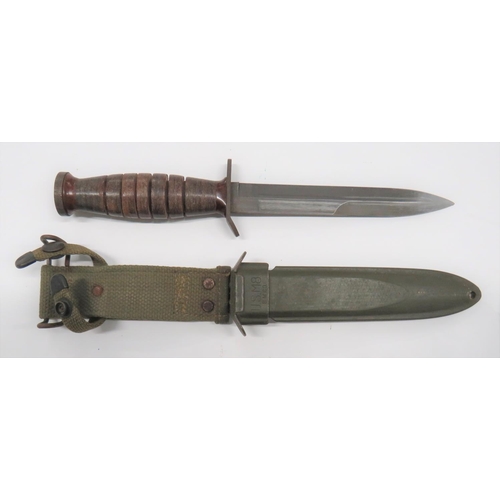 123 - American M3 Combat Trench Knife by Imperial
6 3/4 inch, single edged blade with back edge sharpened ... 