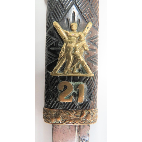 132 - Late 19th Century 21st Regiment Royal Scots Fusiliers Sgian Dhu&nbsp;
3 1/4 inch, single edged blade... 