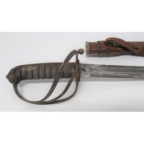 15 - Victorian Royal Artillery Officer's Sword
35 inch, single edged blade with large fuller.  Etche... 