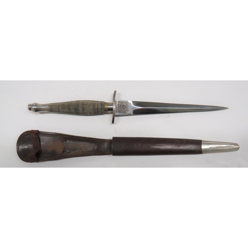 150 - WW2 1st pattern Fairbairn-Sykes Commando Fighting Knife. Personalised.A very good and rare carried e... 