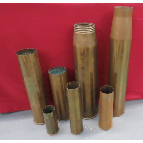 159 - Collection Of Large Calibre Brass Shell Cases
including 4.5 in shell dated 1959 ... 41N MKS 16 dated... 