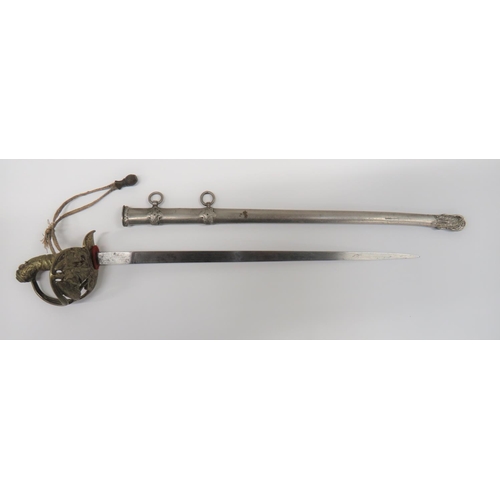 161 - Miniature Heavy Cavalry Officer's Sword
7 3/4 inch, single edged blade. &nbsp;Well cast brass guard ... 