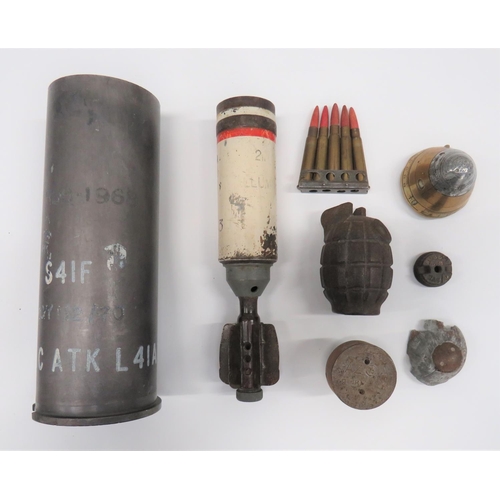 170 - Small Selection Of Inert Bombs And Fuses
including Mills grenade unfinished casting by 