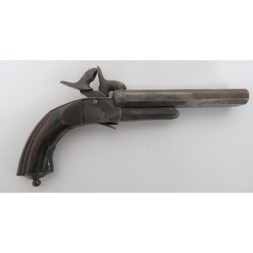 Mid 19th Century Continental Double Barrel Percussion Pistol