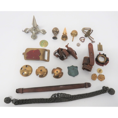 301 - Home Service Helmet Parts and Others
including white metal cruciform and spike ... White metal ball ... 