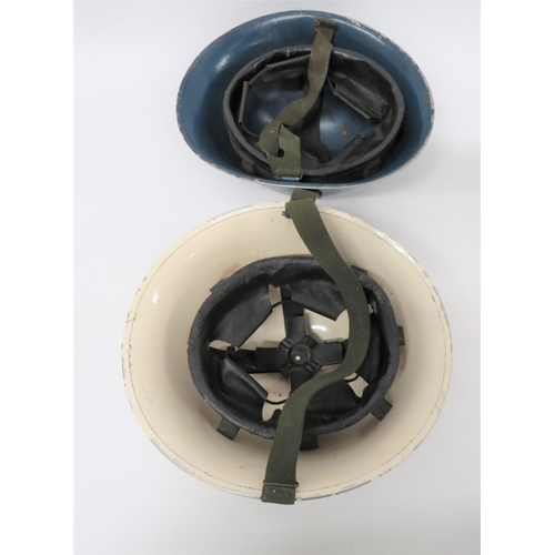 313 - National Health Service Reserve Post War Turtle Helmet
white painted outer shell with black transfer... 