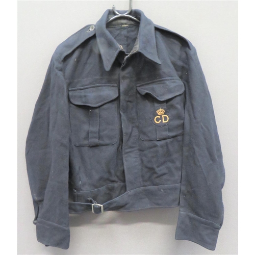 340 - WW2 Pattern Civil Defence Battle Dress Jacket
dark blue, single breasted, closed collar, short jacke... 