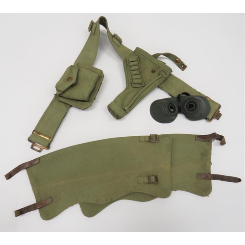349 - Pre War Commercially Made Overall and Tank Holster Suit
brown waterproof, waxed cotton, full overall... 