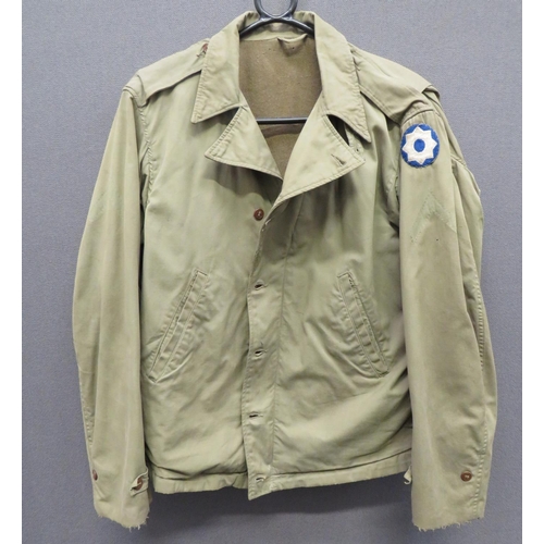 354 - American M1941 8th Service Command Field Jacket
light green cotton, single breasted, short jacket. &... 
