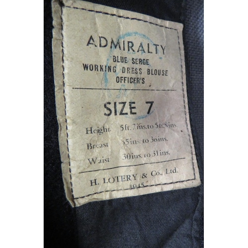 358 - 1945 Admiralty Officer's Battledress Uniform
consisting dark blue woollen, single breasted, open col... 