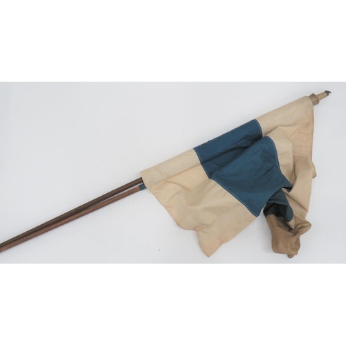 394 - Pair of WW1 Period Signaller's Flags
34 x 25 inch, blue and white cotton flags fitted to a simple wo... 