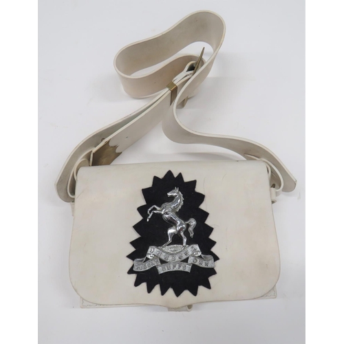 401 - Queen's Own Buffs Musician's Pouch
white composite, rectangular pouch.  Full front flap with chrome ... 