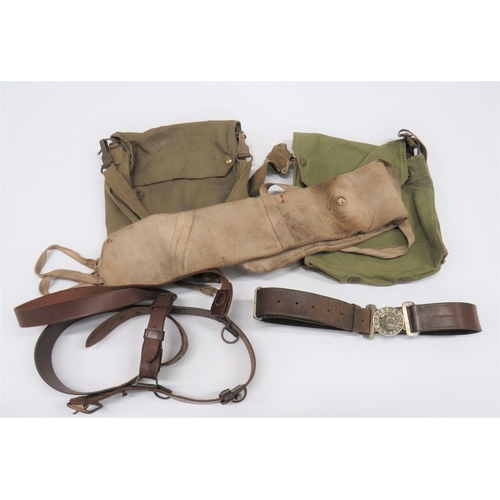 405 - Selection of Various British Military Equipment
consisting canvas covered life belt.  Inflation... 