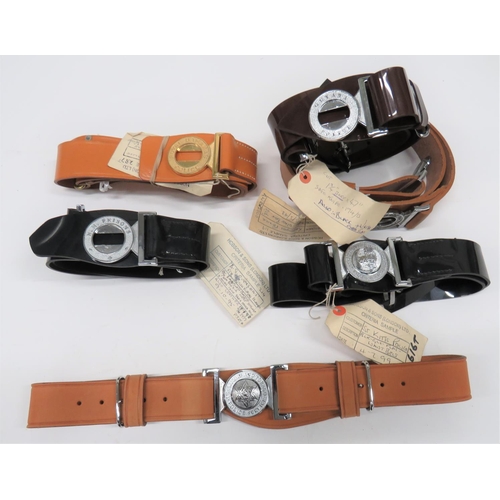 406 - Six Manufacturers Sample Prison Service Belts
consisting brown leather with chrome buckle Royal Barb... 