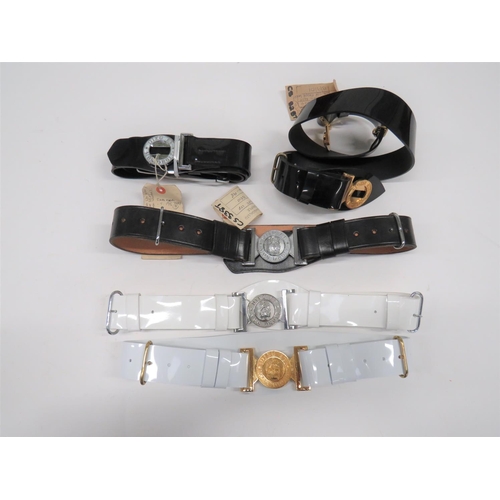 407 - Five Manufacturers Sample General List Belts
consisting black leather with chrome buckle ... White c... 