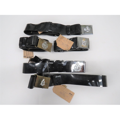 408 - Five Manufacturers Sample Regimental Belts
consisting black composite belt with rectangular Light In... 