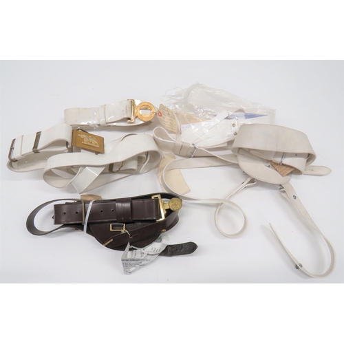 409 - Various Manufacturer Sample Belts
consisting brown leather NCO's sword belt.  Brass Royal Marin... 