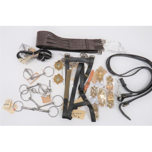 413 - Selection of Manufacturer Sample Horse Equipment
including 5 1/2 pairs of brass and white metal, aco... 