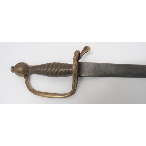 49 - Mid 18th Century Continental Short Sword23 1/4 inch, single edged, slightly curved blade. Forte with... 