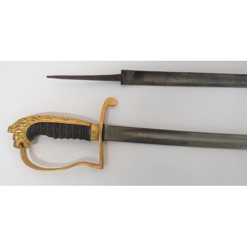 65 - Early 20th Century Fighting Sword And Spare Blade
31 1/4 inch, single edged, narrow, slightly curved... 