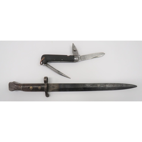 83 - 1888 MKI 2nd Type Drill Purpose Bayonet
11 3/4 inch, double edged blade with blunted point.  Fo... 