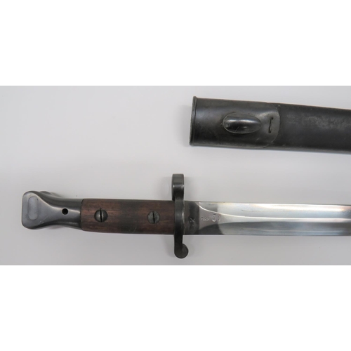 84 - 1903 Pattern Commercial Bayonet By Enfield
12 inch, double edged blade.  Forte with 