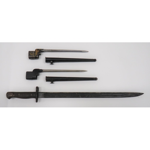 90 - 1907 Pattern SMLE Bayonet and 2 MKII* Spike Bayonets
17 inch, single edged blade with narrow fuller.... 