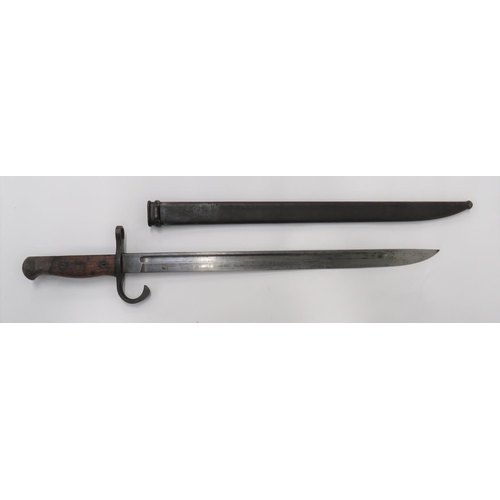 93 - Japanese Type 30 Hook Quillon Bayonet
15 1/2 inch, single edged blade with narrow fuller.  Fort... 