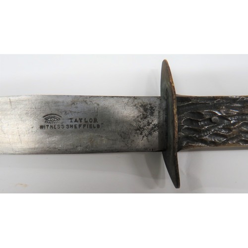 146 - Three Various Knives
consisting Tibetan knife.  6 inch, single edged blade.  White metal wire grip. ... 