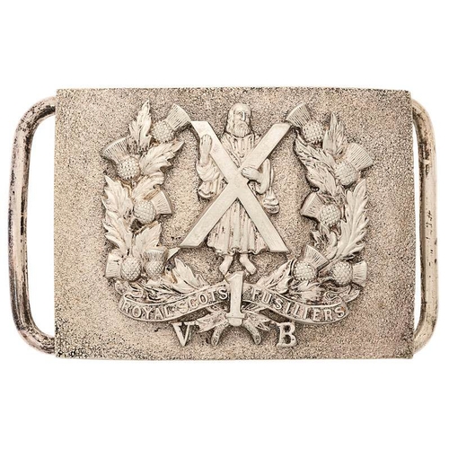 66 - 1st (Kilmarnock) VB Royal Scots Fusiliers Officer waist belt plate circa 1887-1908.   Good scarce si... 